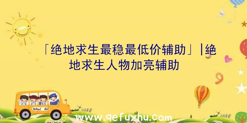 「绝地求生最稳最低价辅助」|绝地求生人物加亮辅助